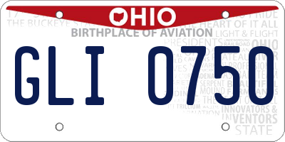 OH license plate GLI0750