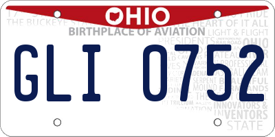 OH license plate GLI0752