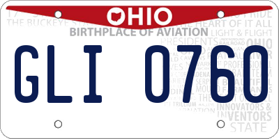 OH license plate GLI0760