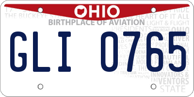 OH license plate GLI0765