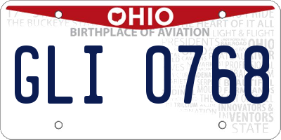 OH license plate GLI0768