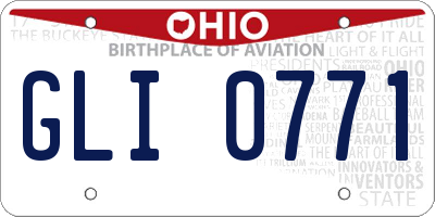 OH license plate GLI0771