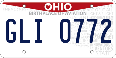 OH license plate GLI0772
