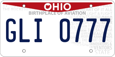 OH license plate GLI0777