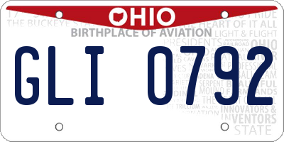 OH license plate GLI0792