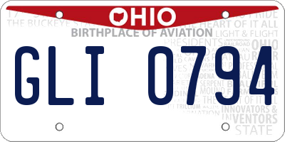 OH license plate GLI0794