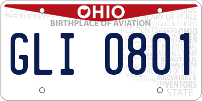 OH license plate GLI0801