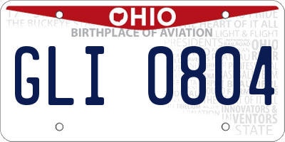 OH license plate GLI0804