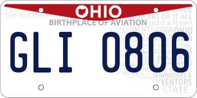 OH license plate GLI0806