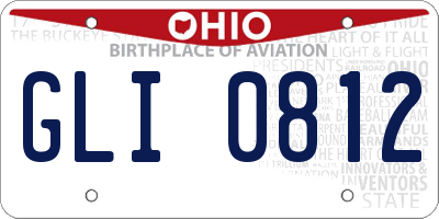 OH license plate GLI0812
