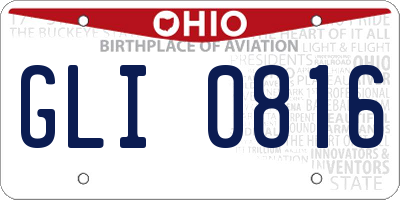 OH license plate GLI0816