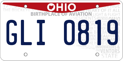 OH license plate GLI0819