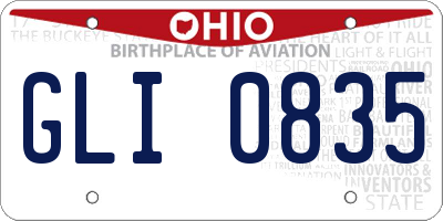 OH license plate GLI0835