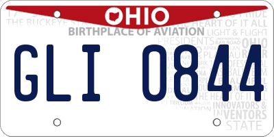 OH license plate GLI0844