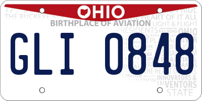 OH license plate GLI0848