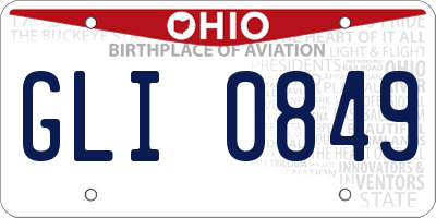 OH license plate GLI0849