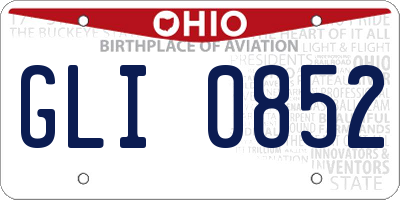OH license plate GLI0852