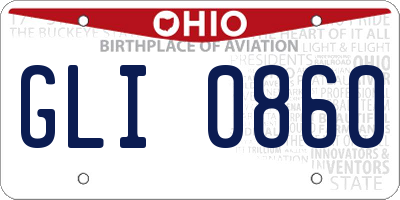 OH license plate GLI0860
