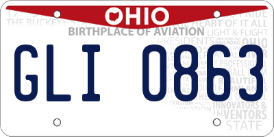 OH license plate GLI0863