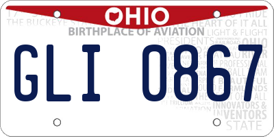 OH license plate GLI0867