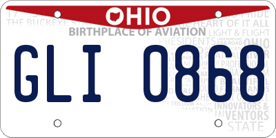 OH license plate GLI0868