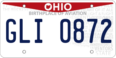 OH license plate GLI0872
