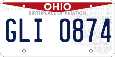OH license plate GLI0874