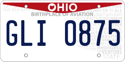 OH license plate GLI0875
