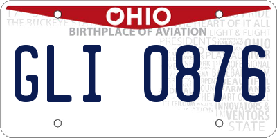OH license plate GLI0876