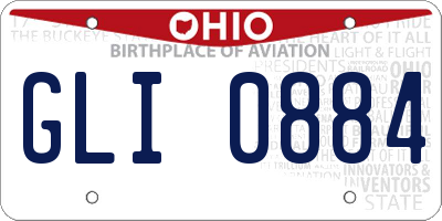 OH license plate GLI0884