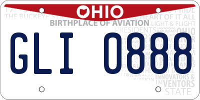 OH license plate GLI0888