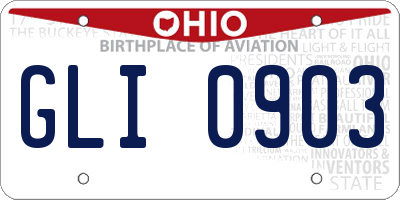 OH license plate GLI0903