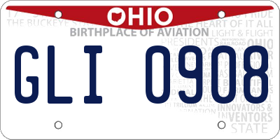OH license plate GLI0908