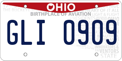 OH license plate GLI0909