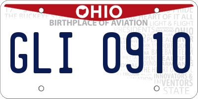 OH license plate GLI0910