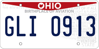 OH license plate GLI0913