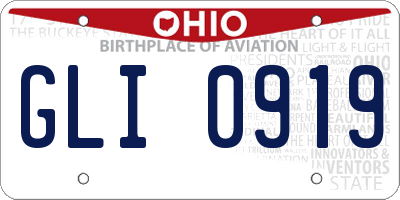 OH license plate GLI0919