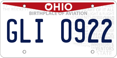 OH license plate GLI0922