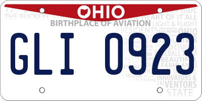 OH license plate GLI0923