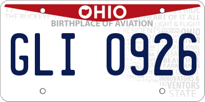 OH license plate GLI0926