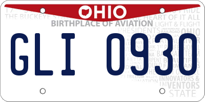 OH license plate GLI0930