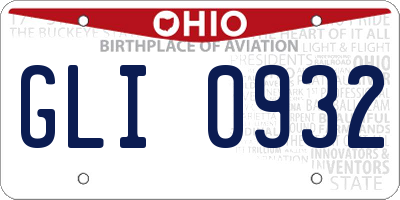 OH license plate GLI0932