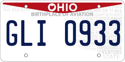 OH license plate GLI0933