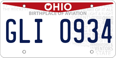 OH license plate GLI0934