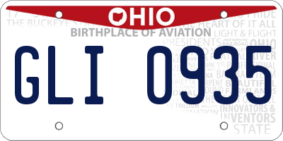 OH license plate GLI0935