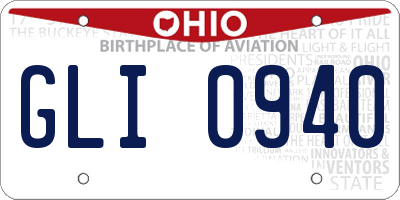 OH license plate GLI0940