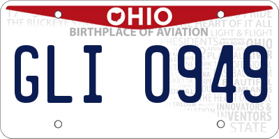 OH license plate GLI0949