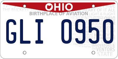 OH license plate GLI0950