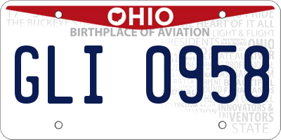 OH license plate GLI0958