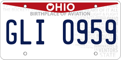 OH license plate GLI0959
